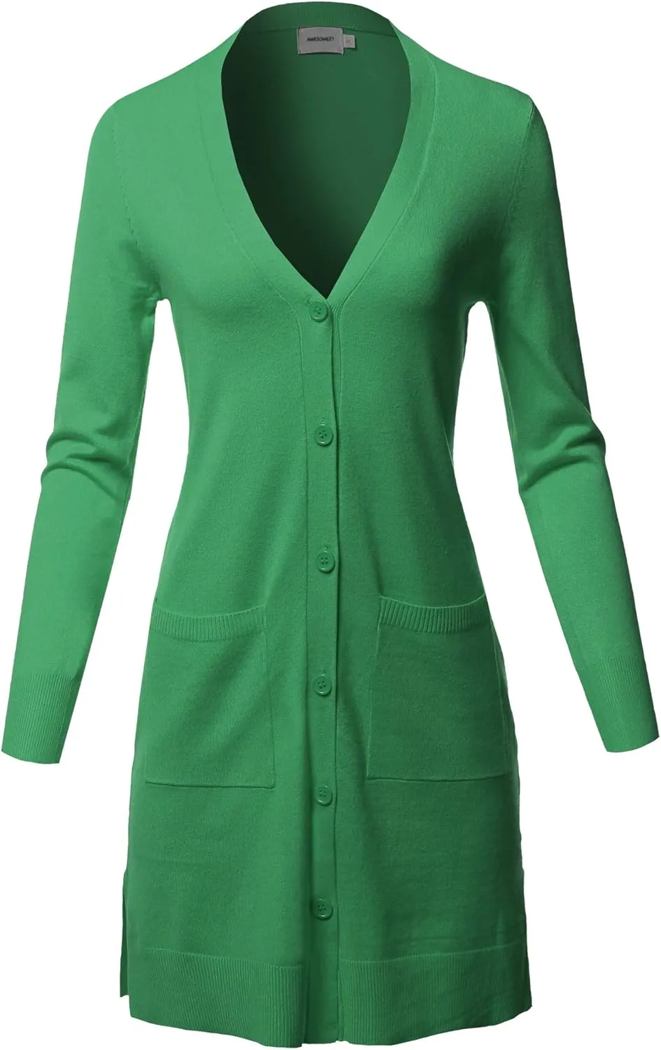 Women's Casual Button Up Long-Line Sweater Viscose Knit Cardigan