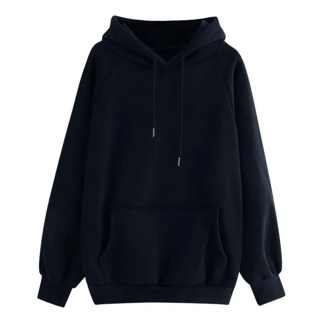 Women's Solid Color Hooded Sweater