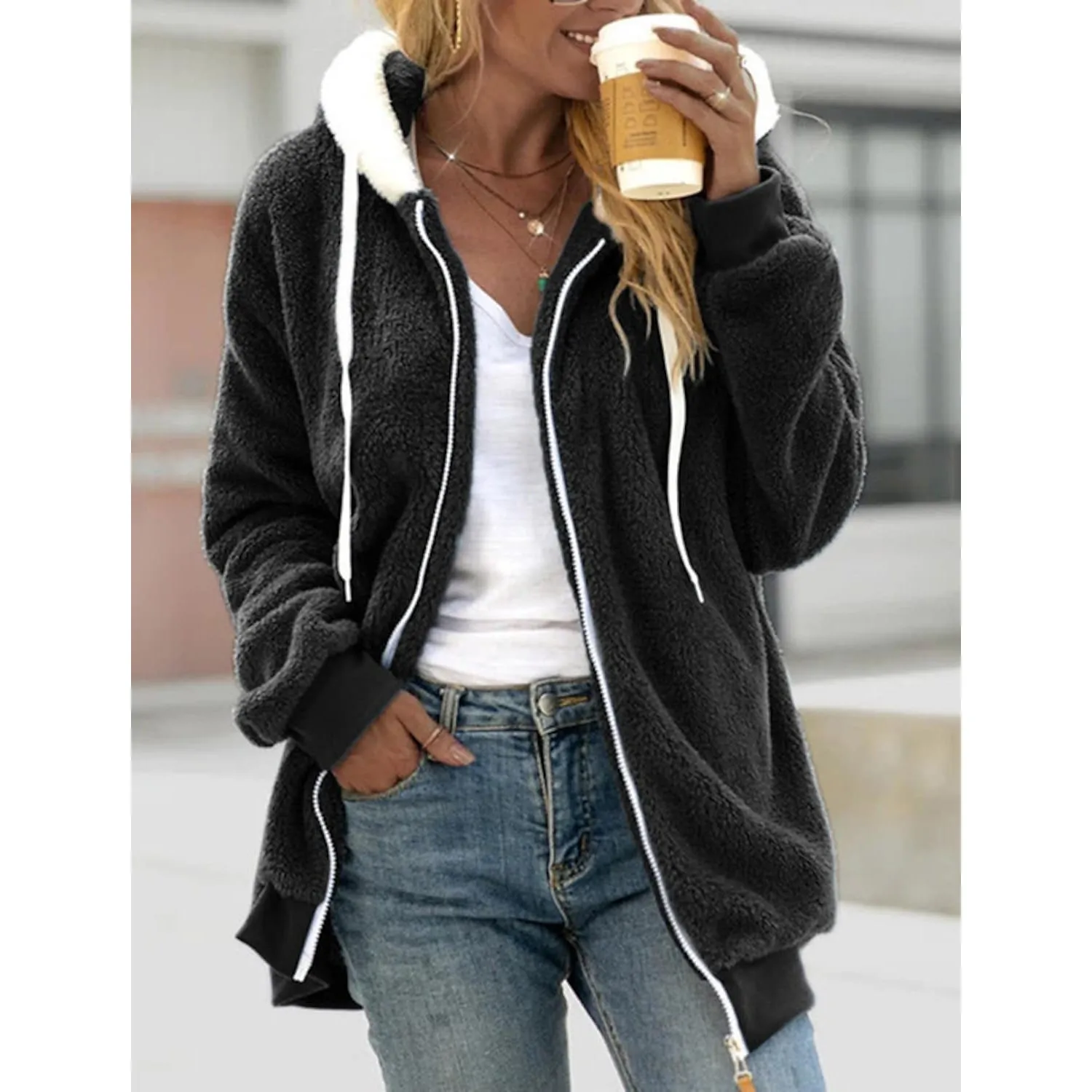 Women's Zip Fleece Hoodie Sweatshirt