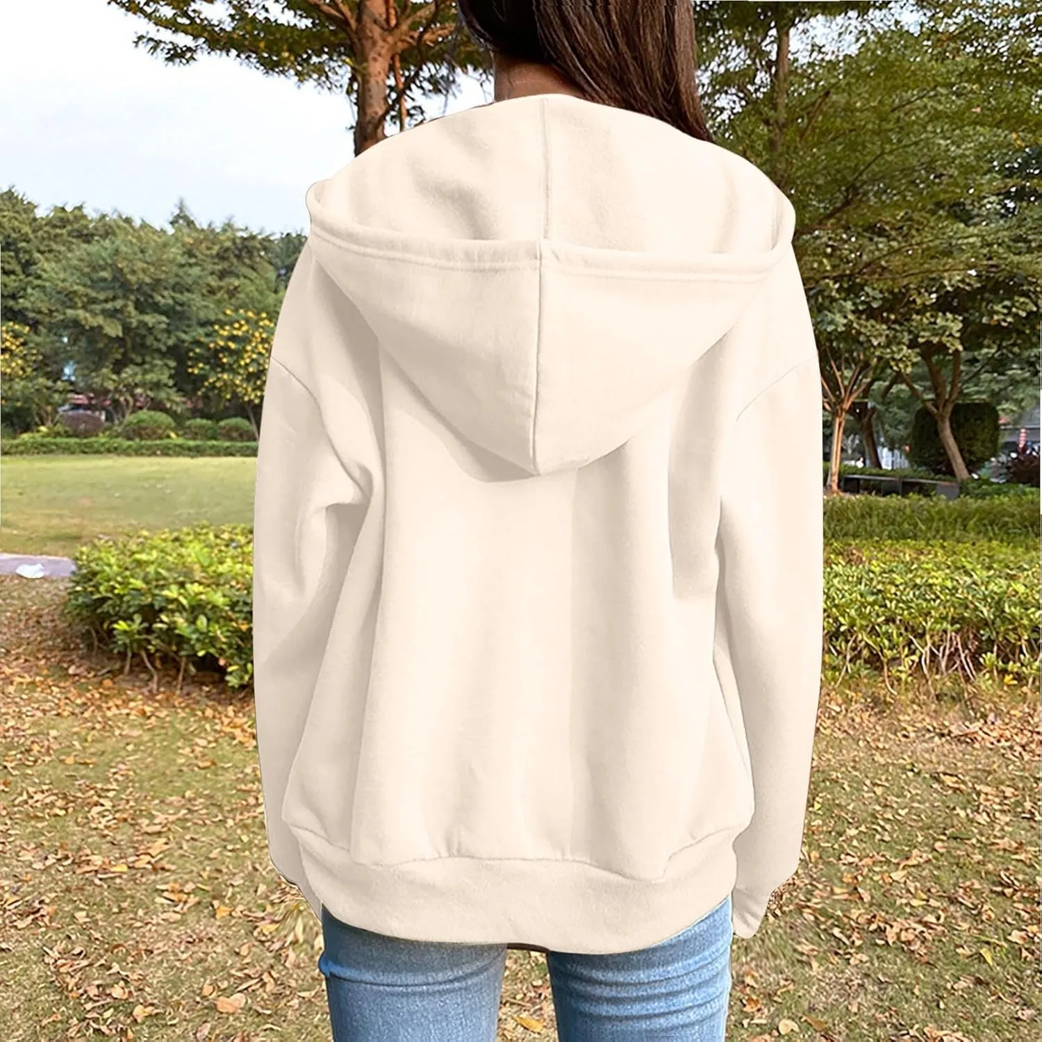 Womens Zip Up Hoodies 2025 Comfy Oversized Sweatshirts Cropped Fashion Long Sleeve Casual Lightweight Y2K Hooded Jackets