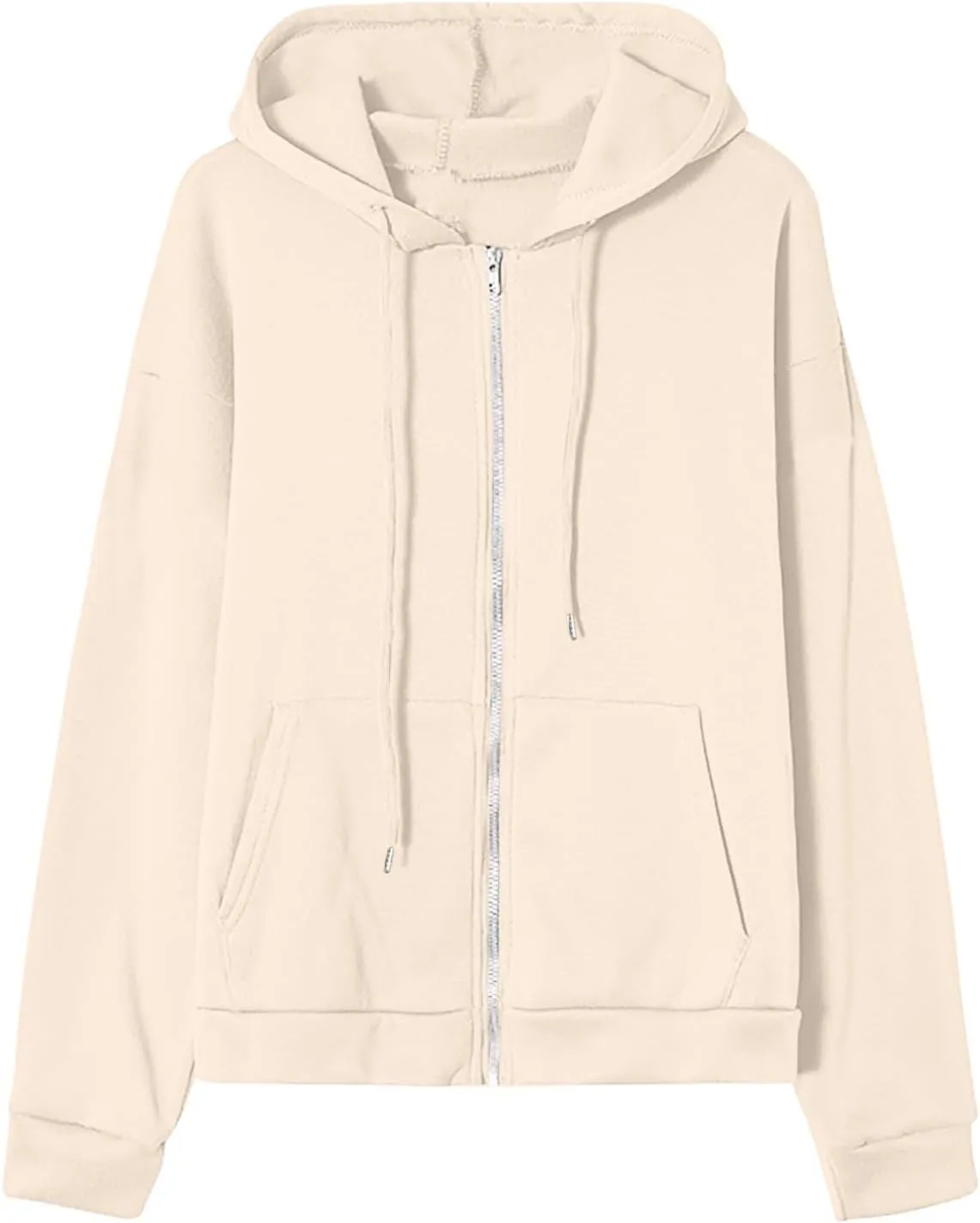 Womens Zip Up Hoodies 2025 Comfy Oversized Sweatshirts Cropped Fashion Long Sleeve Casual Lightweight Y2K Hooded Jackets
