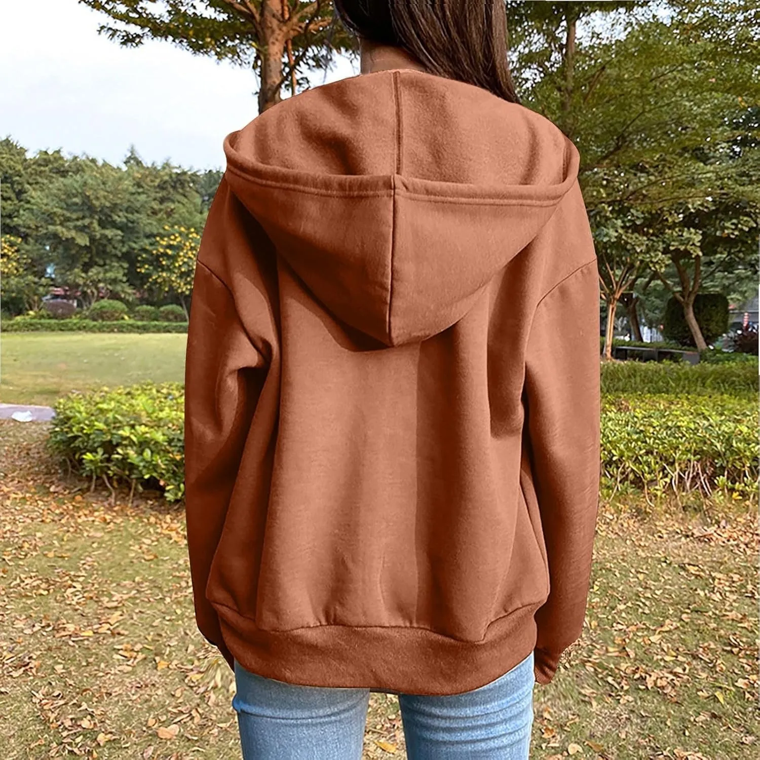 Womens Zip Up Hoodies 2025 Comfy Oversized Sweatshirts Cropped Fashion Long Sleeve Casual Lightweight Y2K Hooded Jackets
