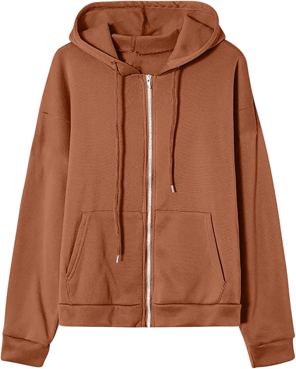 Womens Zip Up Hoodies 2025 Comfy Oversized Sweatshirts Cropped Fashion Long Sleeve Casual Lightweight Y2K Hooded Jackets